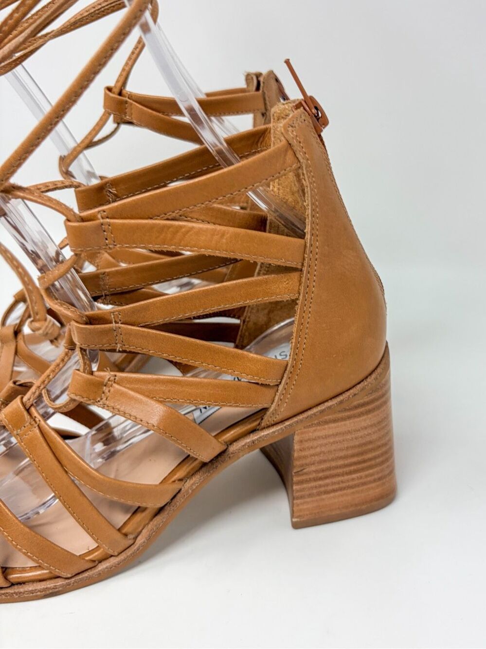 NWOT Steve Madden Women's Cherri 30 Strappy Gladiator Sandals Tan Leather 6.5M - Picture 3 of 10